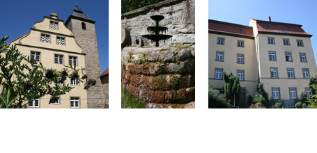 Schloss Heuchlingen, Brunnen, Hofansicht